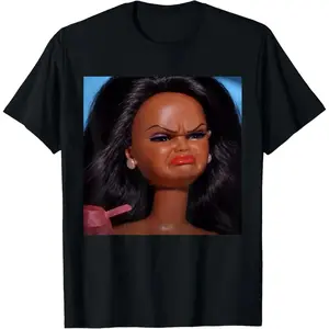 Humorous Angry and Disgusted Black Doll Face Meme Reaction TShirt
