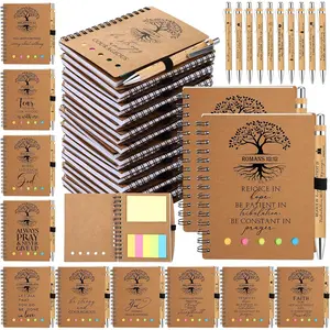 40 count/20 Set Mothers Day Christian Gifts Bulk,  Prayer Journal with Sticky Note,  Pens, Spiral Notebook 5.3 x 4.1 in Faith Based Gifts for Church Study Groups(,Tree of Life)