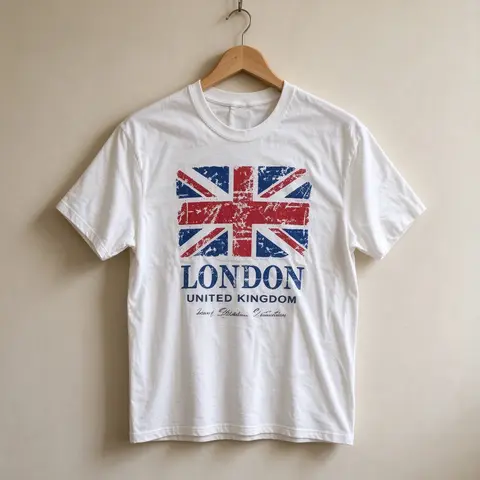 Men's Short-Sleeve Vintage Graphic Tee - London UK Union Jack Design, Retro British Travel Souvenir Top, Premium Everyday Streetwear Clothing, Men's Shirts, Vintage T Shirts, Tops for Women, Graphic Clothing