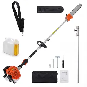 Garvee 43CC Gas Powered Pole Saws, 2-Stroke Gas Pole Saws for Tree Trimming with 12in Cutting Bar, with Extendable Pole to Height Reachable 9.5 ft Chainsaw Tree Trimmer
