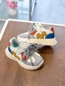 Retro Multi-Colored Casual Sports Shoes, Trendy Trainers, Low-Top Design with Velcro Closure for All Seasons, Non-Slip Round Toe Fashion Sneakers