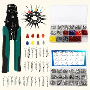 812-Piece Terminal Pin Connector Set with Crimping Tool - Non-Insulated Male and Female Wire Pins for Automotive Electrical Repairs - 1.0mm to 3.5mm Sizes - Reusable and Easy to Install Wire Connector Kit