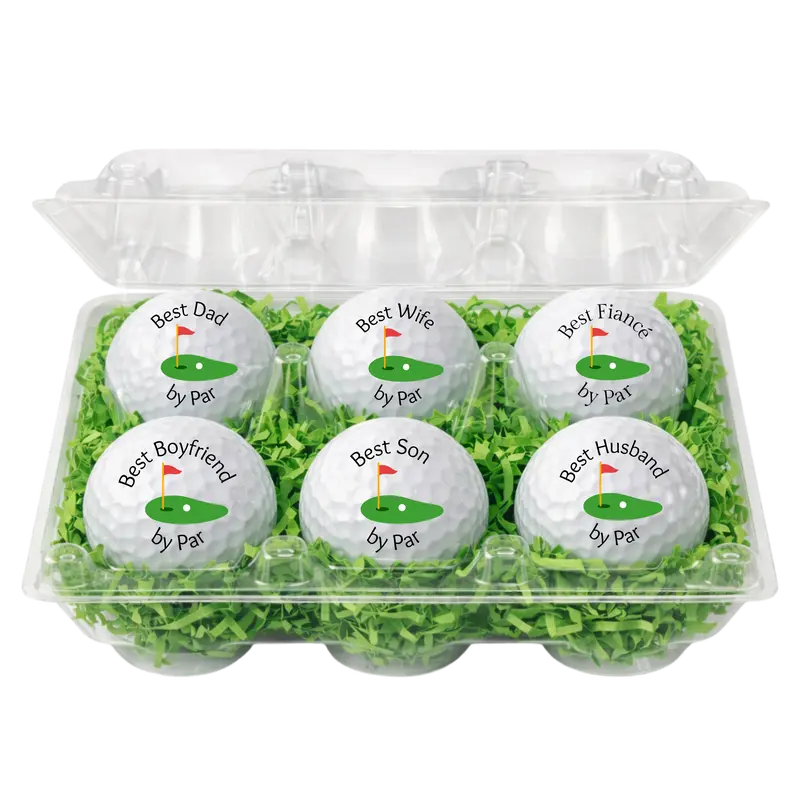 Best By Par Golf Balls Gift Set – Funny Golf Gift for Dad, Husband, Boyfriend, Wife, Son, Mom, Fiancé | 6 Pack Novelty Golf Balls