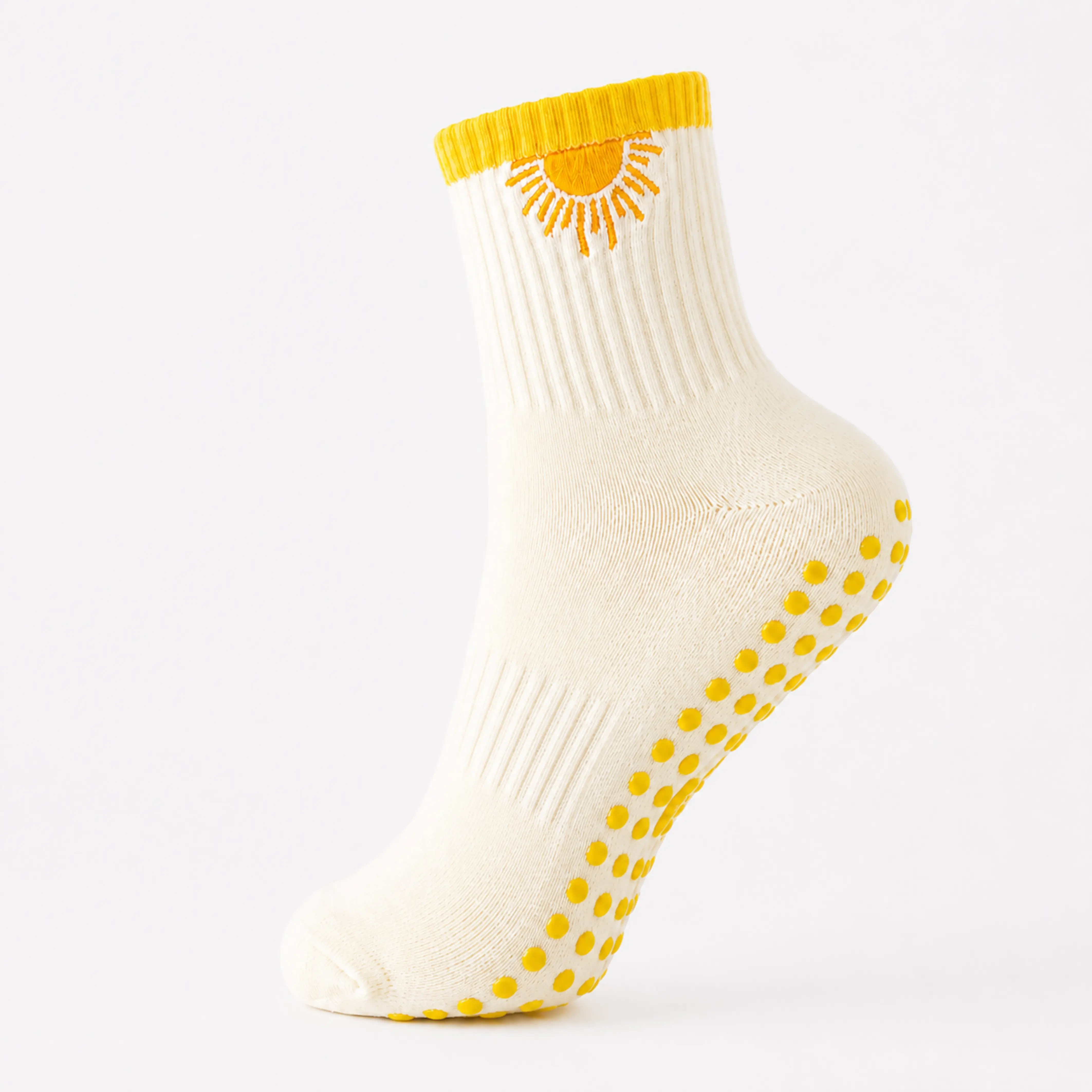 The Sunshine Sock - Women’s Soft Non-Slip Grip Socks - Breathable, Sticky Sole Socks for Pilates, Barre, Yoga