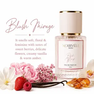 Noirvèle Body Blush Mirage Floral Women's Fragrance, Romantic Sweet Scent with Vanilla & Amber, 30mL