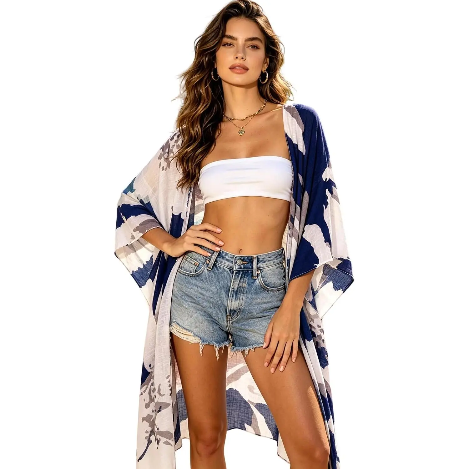 Kimonos for Women Swimsuit Coverup Beach Cardigans | Summer Bathing Suit Cover Ups, Swimwear, Boho Tops, Vacation Outfits, Resort Wear