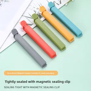 Food Bag Clips Snack Tea Bag Clips Candy Color Plastic Magnetic Sealing Clips for Kitchen 5-Pack Utensils Durable & Easy Use