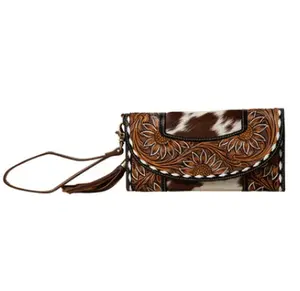 Sandstone Trail Hand-Tooled Wristlet Wallet by Myra