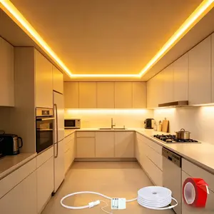 LED Flexible Warm Light Neon Strip, Led Neon Lights, Battery Powered, Creative Atmosphere Decor Lamp, Easy Installation, Ideal for Living Room, Bedroom, Kitchen