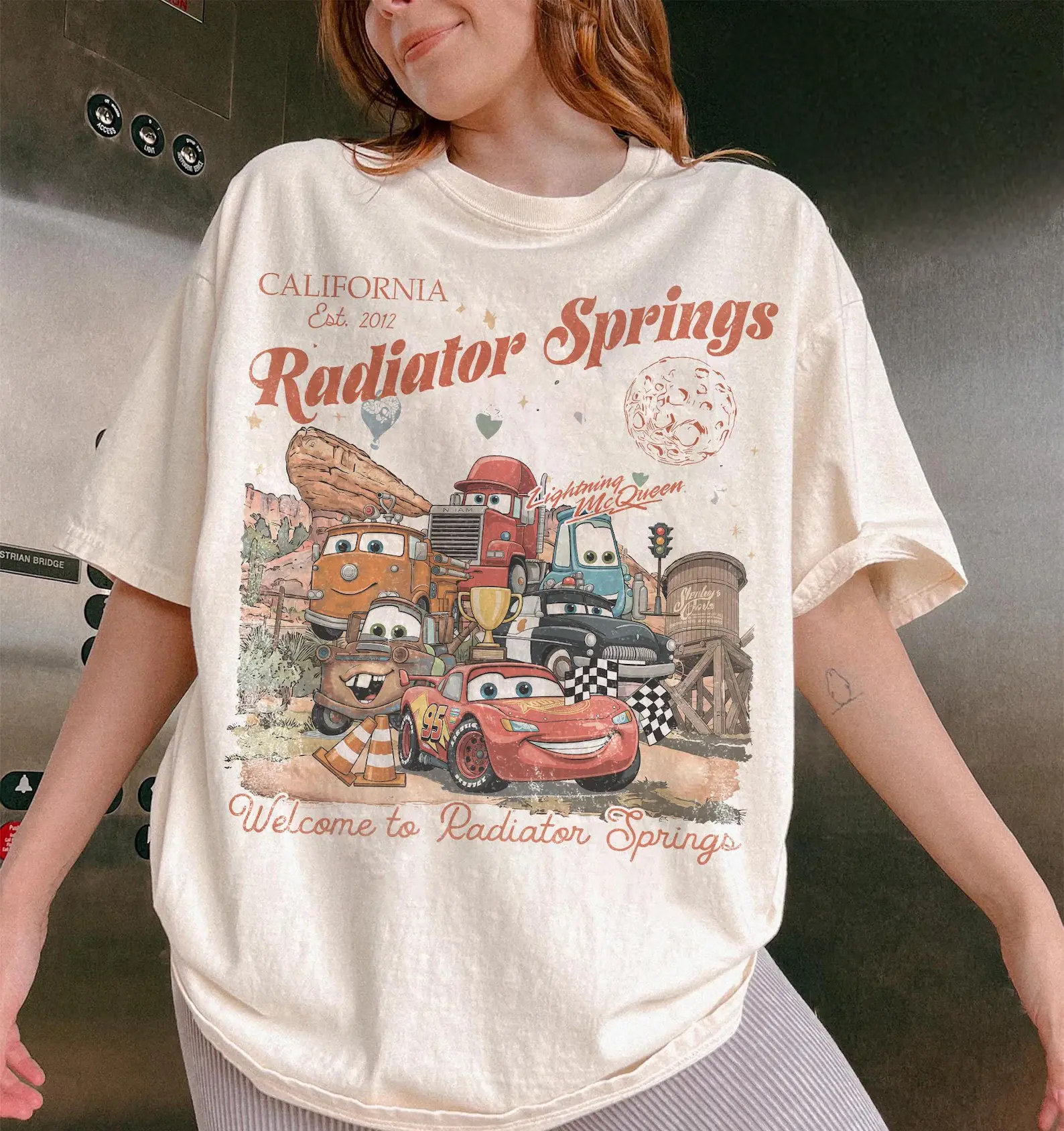 Retro WDW Radiator Springs Shirt, Lightning Car Tee, Cars Family Shirt, Tow Mater Tee, WDW Vacation Tee