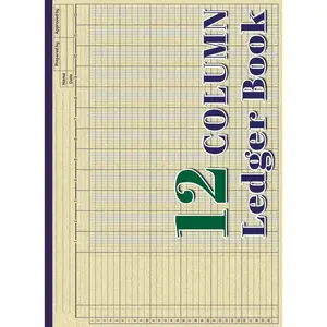 12 Column Ledger Book: Large Print Accounting Ledger Book for Bookkeeping | 12 Column Columnar Pad  - 110 Pages (Analysis Logbook)