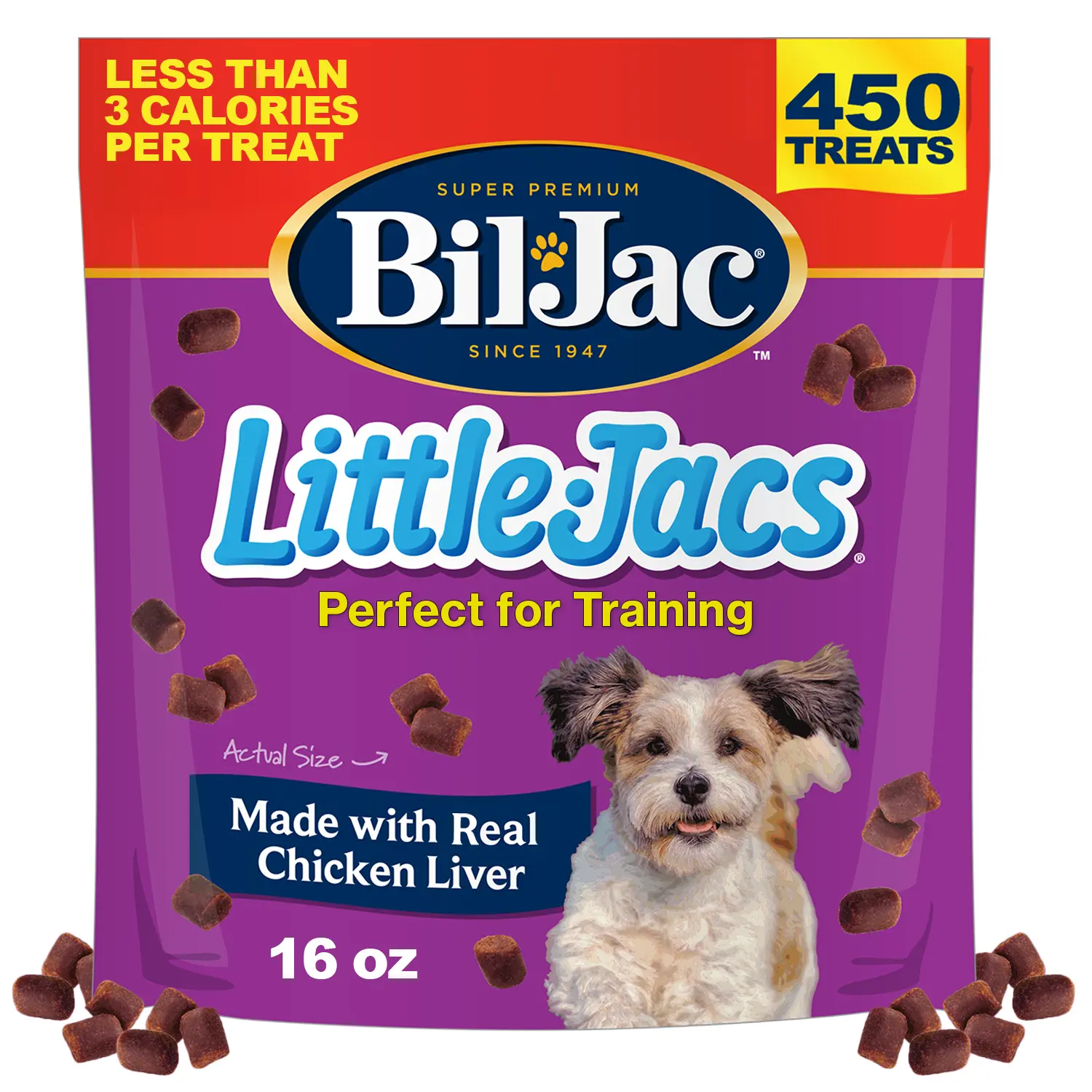Bil-Jac Little-Jacs Small Dog Training Treats | Soft Chicken Liver Recipe | High Motivation Puppy Treats | 16 oz