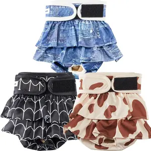 Diapers Female Washable,  Doggie Diaper for Dogs, Pack of 3, Highly Absorbent Small  Diaper for Heat,  and Puppy (S)