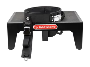 BodyKore MX1182 Squat Box -Belt Squat Platform for Safe & Effective Training with Custom Belt Squat Belt & 4' Cable for Home Gyms