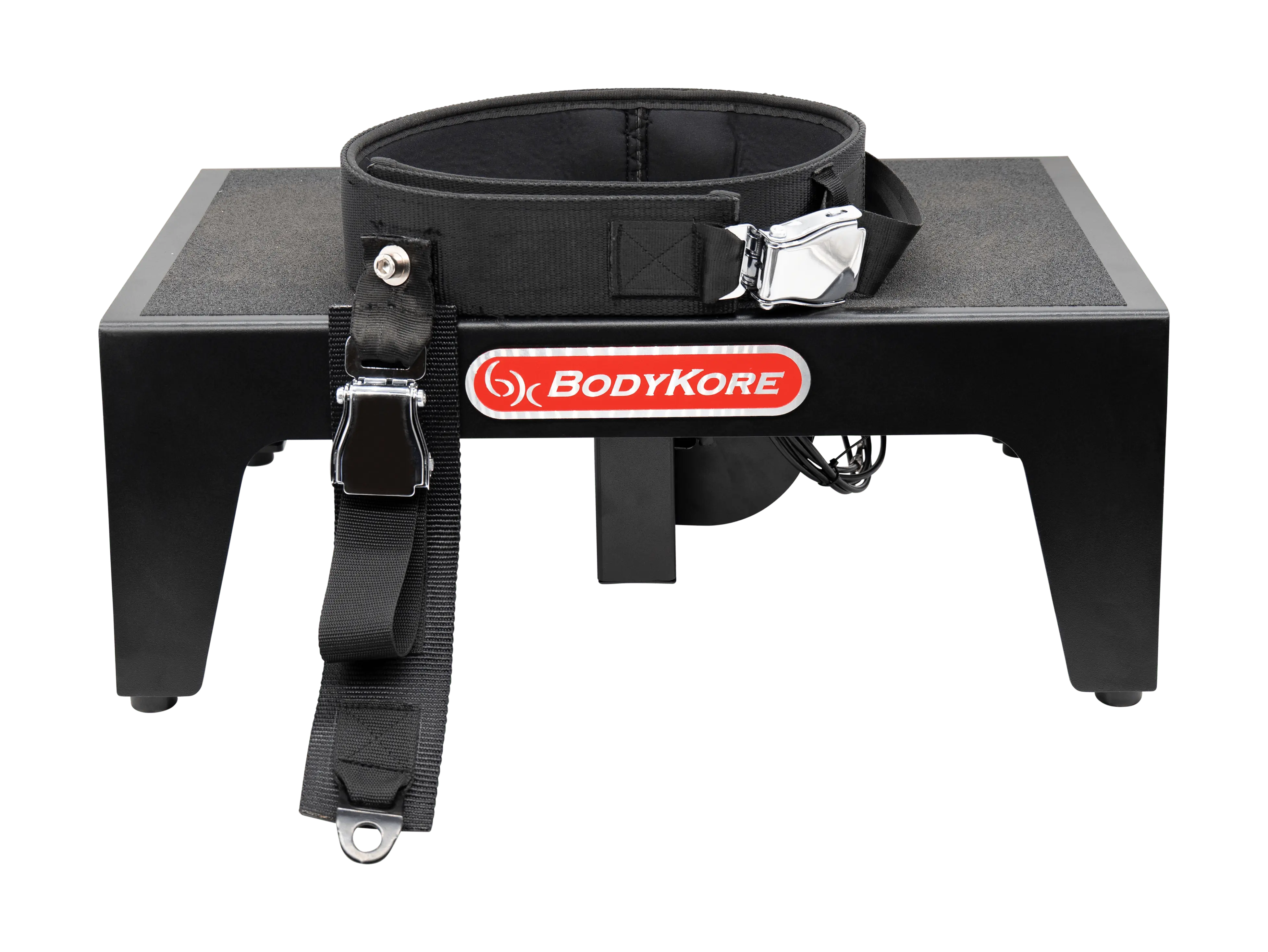 BodyKore MX1182 Squat Box -Belt Squat Platform for Safe & Effective Training with Custom Belt Squat Belt & 4' Cable for Home Gyms