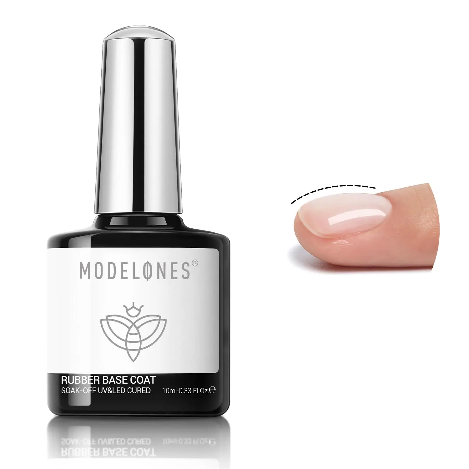 Modelones Rubber Gel Base Coat Clear Builder Nail Gel for Weak Nails | Strengthener for Thin Brittle Nails Self-Leveling Enhance Natural Nail Apex Building Strong Adhesion Long Last U V Manicure