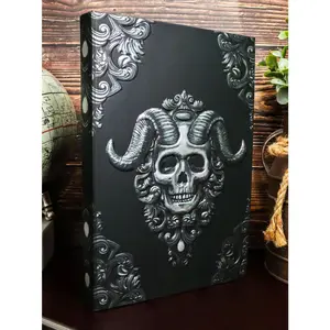Necromancy Gothic Baphomet Demon Skull Blank Page Hardcover Journal Book