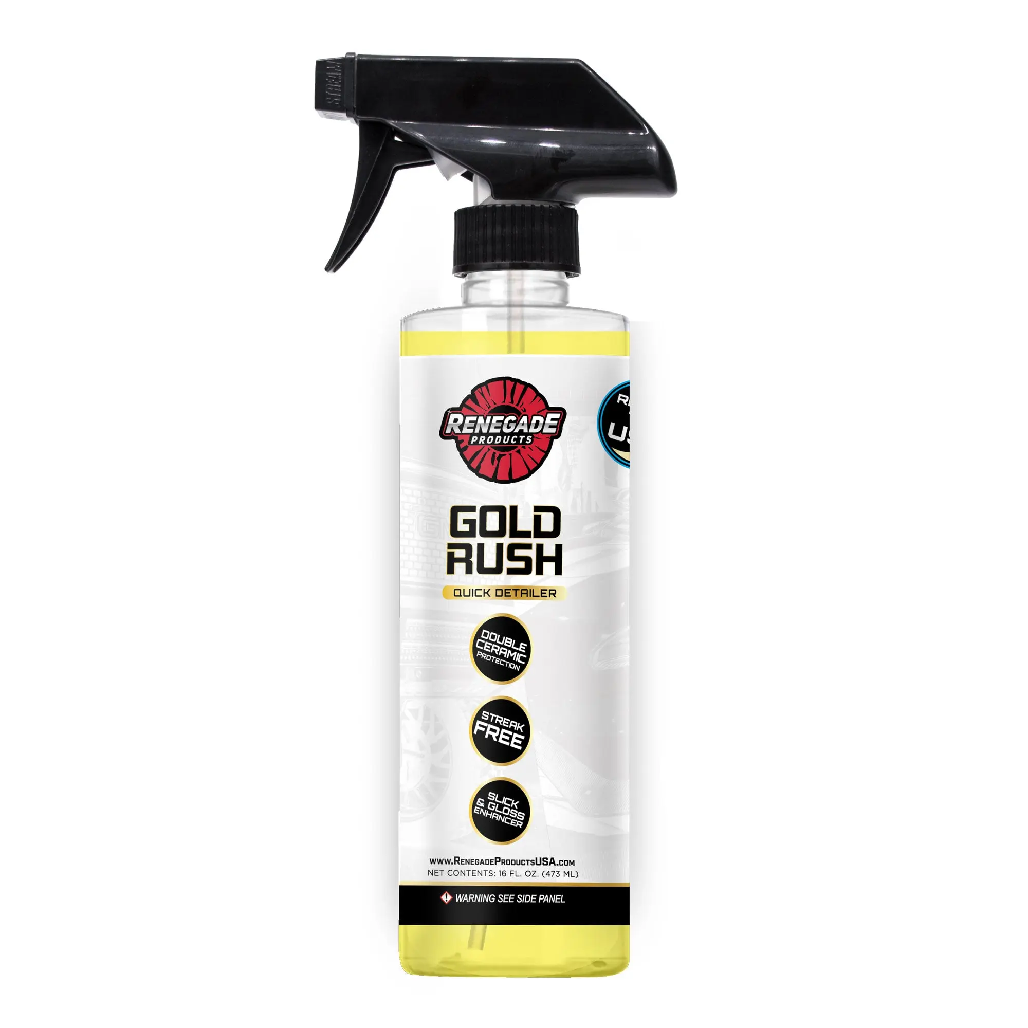 Renegade Products Gold Rush Quick Detailer 16oz – Double-Ceramic Waterless Wash for Gloss, Dust Removal & Clay Bar Lubrication Renegade Products Gold Rush Quick Detailer 16oz – Double-Ceramic Waterless Wash for Gloss, Dust Removal & Clay Bar Lubrication