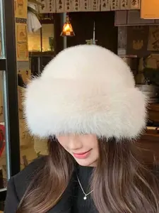 New Women's Winter Thick Warm Beanie Hat, Simple Fashion Mongolian Style Design, Essential Ladies Cold Weather Headwear, Premium Headwear