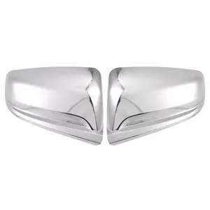 Triple Chrome Polished Stick-On Side Half Door Mirror Cover Overlay Compatible With 2013-2015 Chevy Malibu
