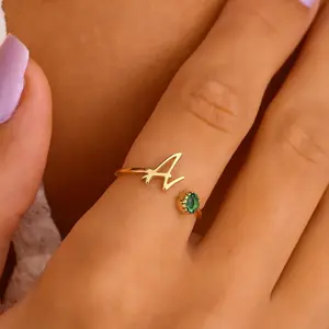 Letter Birthstone Ring, Birthstone Couple Ring, Birthstone Wedding Ring, Name Initial Ring, Customized Initial Ring, Letter Bridesmaid Ring, Initial Personalized Ring, Initial Birthday Ring, Birthstone Anniversary Ring, Birthstone Valentines Ring for Her