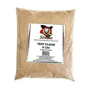 Simba African Teff Flour 2 or 4 Lbs | Gluten Free, Non-GMO, Rich in Fiber & Protein | Perfect for Baking Injera & Traditional Recipes