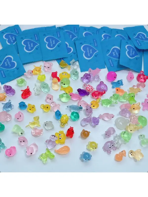 50/100PC Mysterious Resin Animals, MiniCartoons, Small Cute Animal Models, Suitable ForDollhouse Decoration, Miniature Gardens And GiftGiving