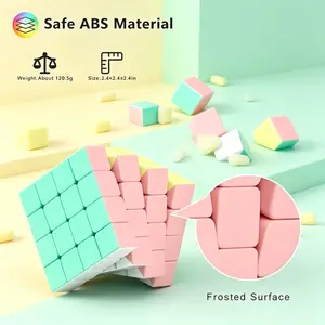 4-Pack Speed Cube Set! 2x2 3x3 4x4 Pyramid Bundle – Macaron Stickerless Puzzle Gift for All Ages