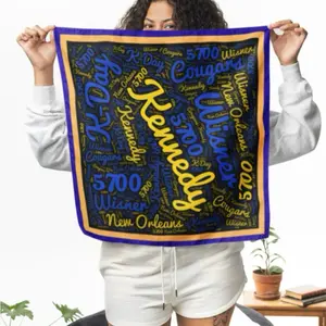 Kennedy High School New Orleans Scarf/Bandana - 5700 Cougars Design, Blue and Gold, Perfect for School Spirit