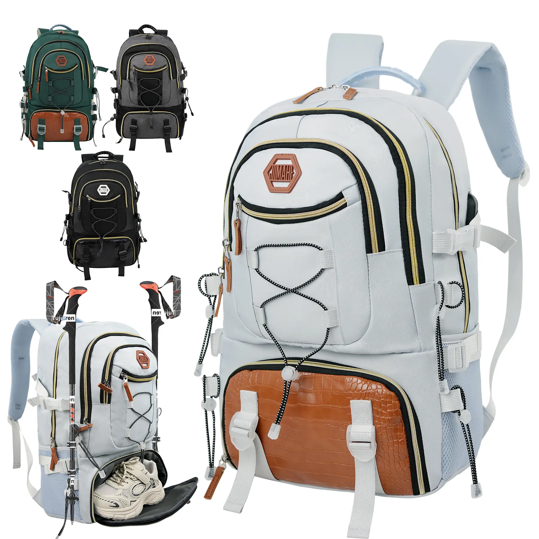 Jumahe Outdoor Travel Backpack, Large-capacity Sports Camping Backpack, Unisex laptop Backpack, Shoe Compartment, Student Back-to-School Bag, Student Bag, Easter Valentine's Day Gift, Gift for Children, School Bag.