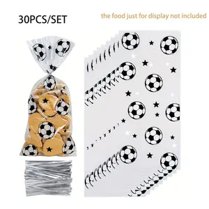 30pcs/set Football Party Gift Bag, Party Candy Gift Bag, Football-Themed Birthday Decoration Items, packaging bag，party supplies