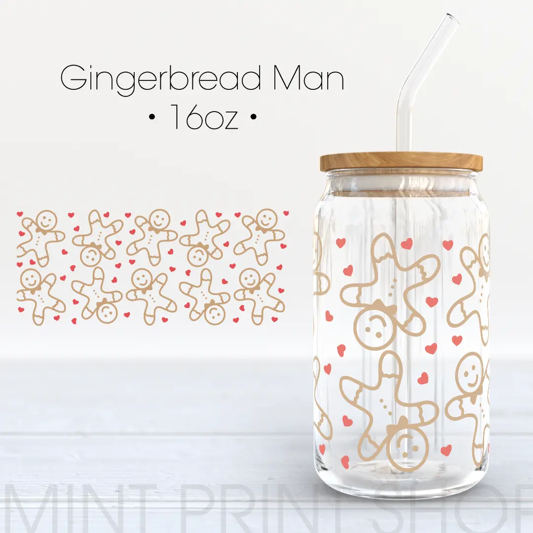 Gingerbread Man |  UV DTF Cup Wrap