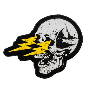Die with Memories Bolt Skull PVC Patch Bull Head Embroidery Geometric Embroidery
