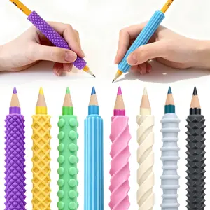 Mibbyland 8-Pack Sensory Fidget Pencil Grips for Kids & Adults with ADHD, Autism & Arthritis – Textured Quiet Fidget Toys for Focus, Anxiety Relief & Handwriting Support at Classroom, Home or Work