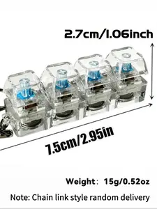 Stress-relieving toy mechanical keyboard, crystal keycaps with LED lights, transparent design, keyboard keychain, Stress Relieving Accessory#Fashionweek#Fallfreshness#testBlack Friday