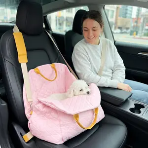 3-in-1 Convertible Pet Travel Bag & Car Seat Bed | Detachable Washable Pet Carrier Backpack, Handheld Pet Travel Tote with Anti-Slip Base & Adjustable Straps for SUV Car Seat Dog Cat Safety Travel Accessories, A must-have travel tool to take your dog out