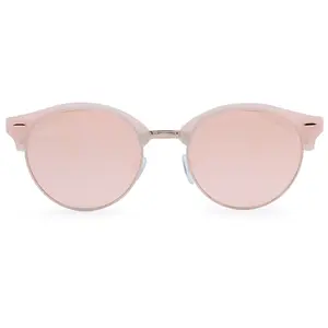 Harper Rosegold Sunglasses with Round Frame and Light Pink Frames