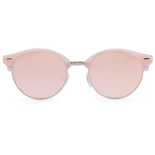 Harper Rosegold Sunglasses with Round Frame and Light Pink Frames