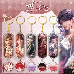 Game Love and Deepspace Acrylic Round Buckle Figure Pendant Sylus Rafayel Zayne Xavier Caleb Anime Cosplay Backpack Keychain Gif