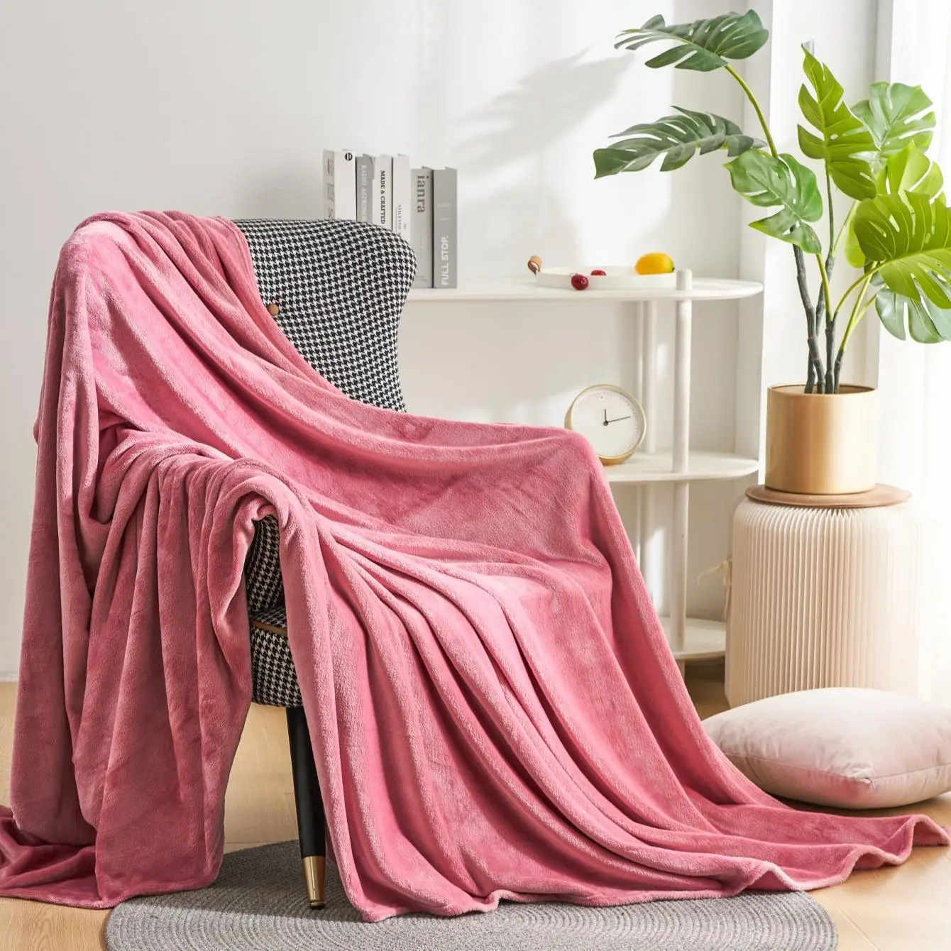 Solid Color Throw Blanket, Home Decor Blanket, Soft Napping Blanket for Home Office, All Season Blanket, Breathable Comfortable Blanket, Warm Blanket