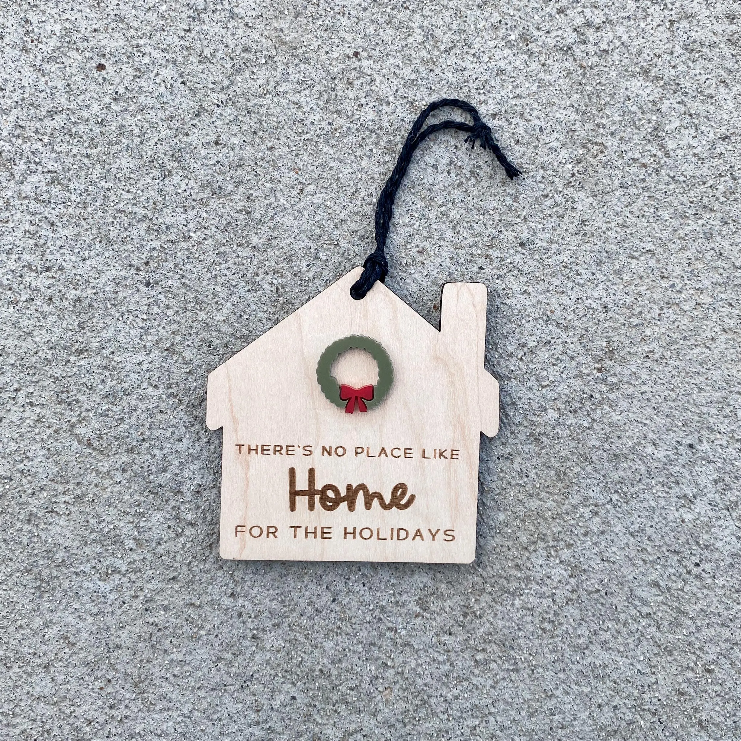 There's No Place Like Home Custom Ornament | Personalized Wood Christmas Ornament