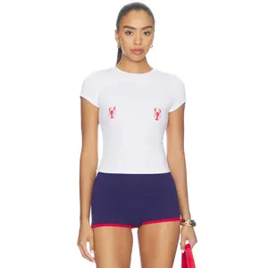 superdown Trysta Baby Tee in Lobsters