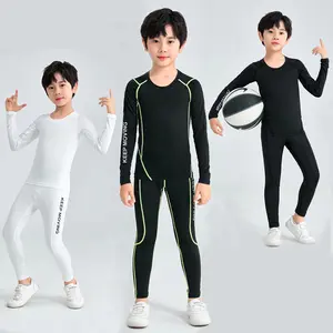 2025 Children's Solid Sports Compression Suit, Student Running Training Wear, Sport Thermal Underwear for Fitness