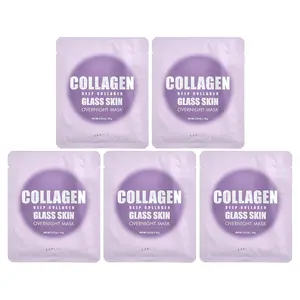 Lapcos Deep Collagen Glass Skin Overnight Beauty Mask, 4 Sheets, 1.23 oz (35 g) Each