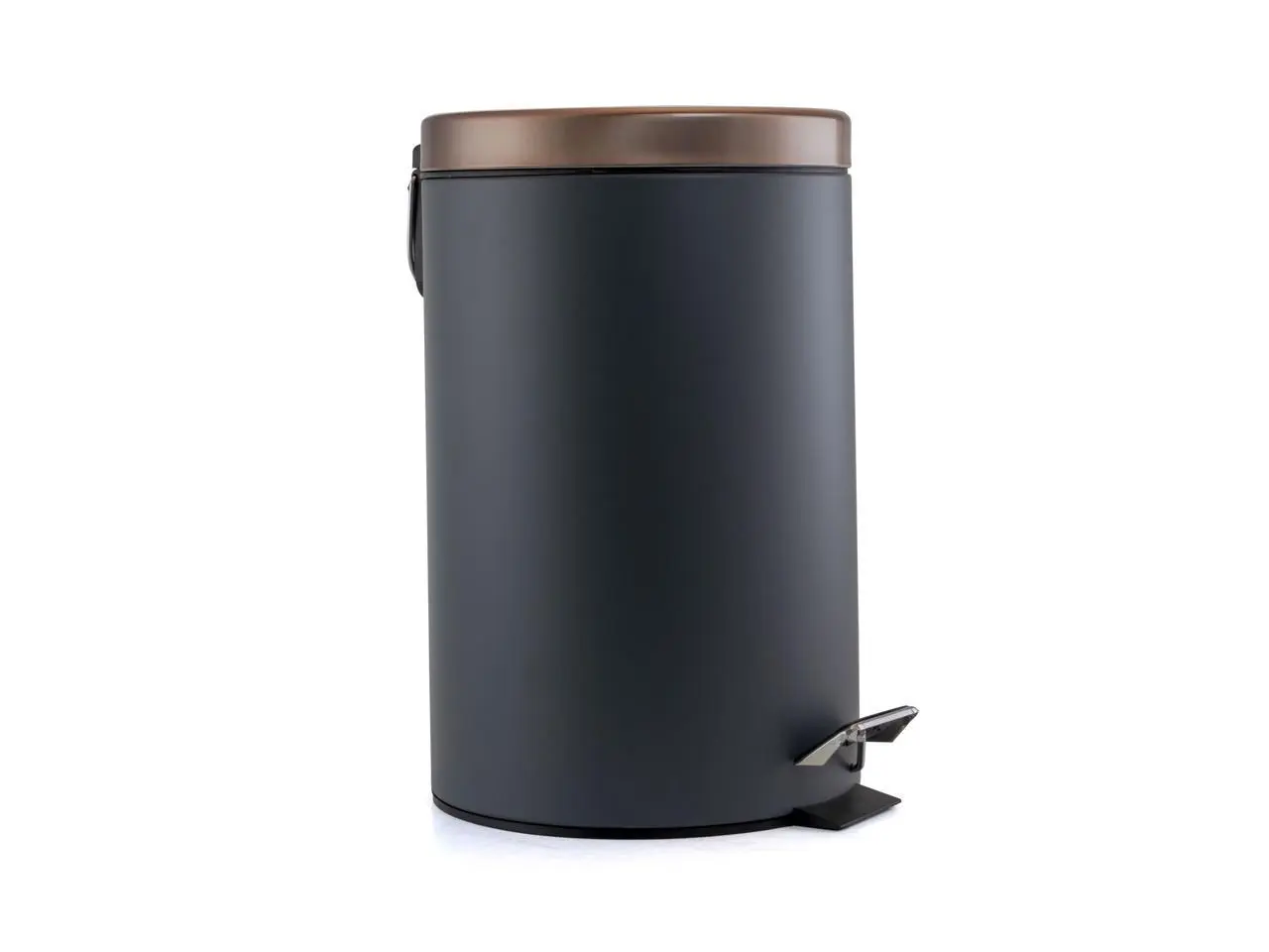 Elama 12 Liter Stylish Grey and Copper Soft Pedal Office Kitchen and Bathroom Trash Bin
