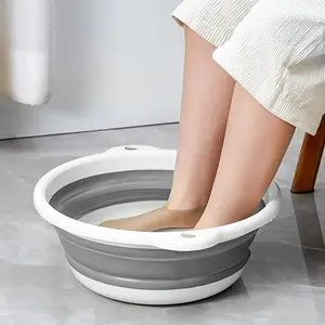 Portable Square Foldable Foot Bath Tub, Compact Travel Foot Spa Basin, Easy-To-Carry Design for Home & Outdoor Use