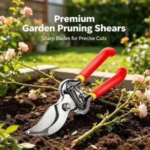 Professional Bypass Pruning Shears - Heavy Duty Stainless Steel Garden Clippers with Comfort Non-Slip Handles, Sharp Hand Pruners for Tree Branches, Roses, and Plants
