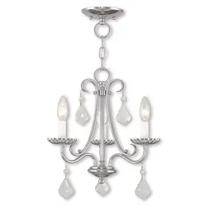 3 Light Polished Chrome Mini Chandelier with Steel base material