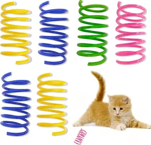 Cat Spring Toys 20 Packs Colorful Plastic Spring Coils Attract Cats to Swat Bite Interactive Bonding Experience for Indoor Cats All Breeds BPA Free Safe Plastic