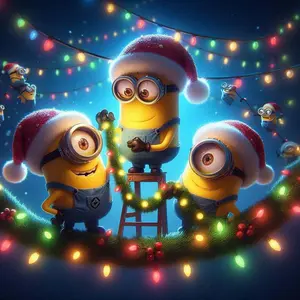 5D DIY Full Drill Round Diamond Painting - Diamond Art Kit Christmas Minion Mosaic, Canvas - DIY Decor, Home Wall Art, Suitable for Halloween and Christmas, Birthday and Anniversary Gifts